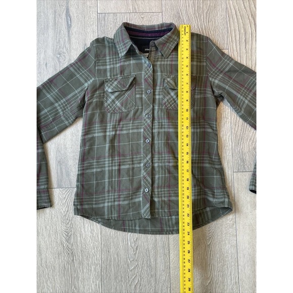 Marmot Flannel Shirt Womens Small Green Plaid Button Up Soft Casual - Picture 4 of 6